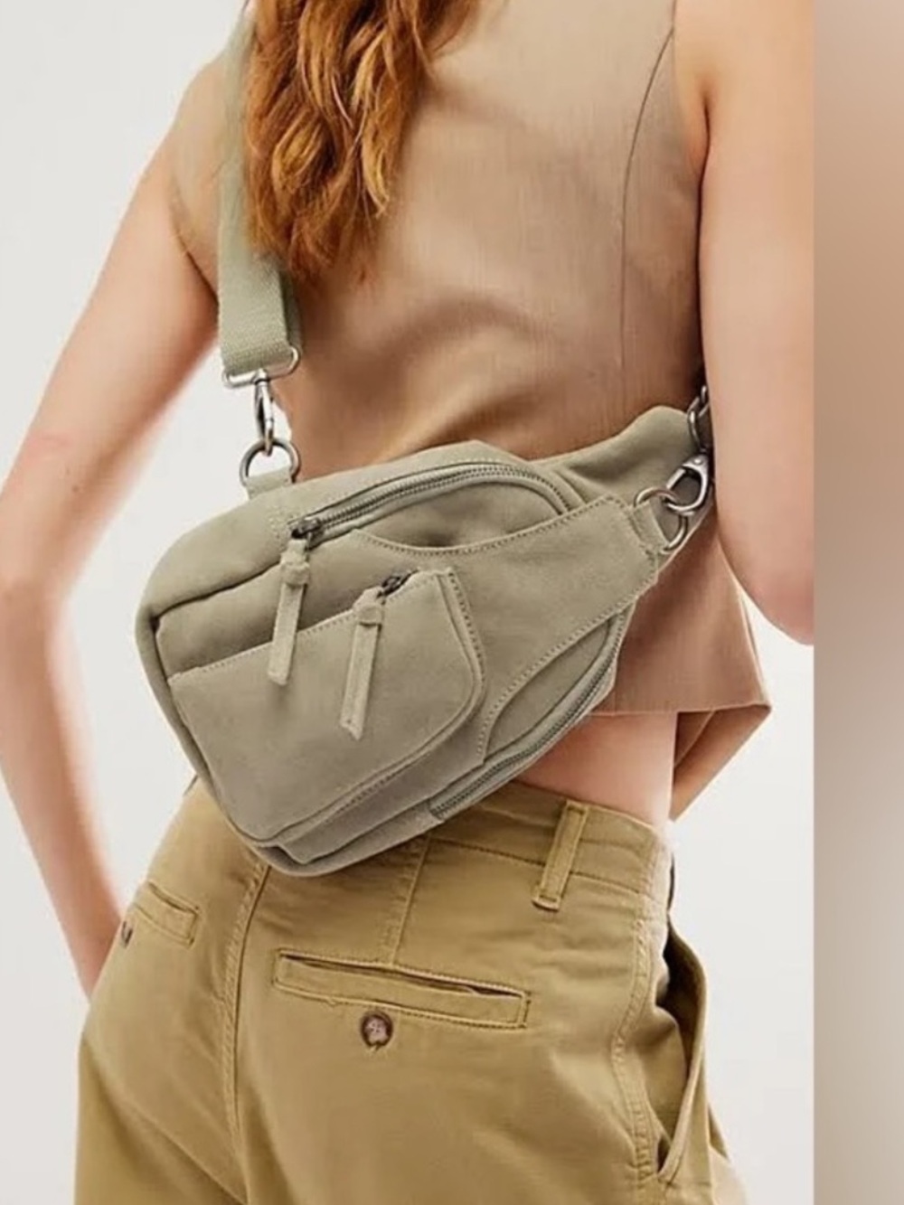Free people Hudson  Crossbody Sling Bag - Tan